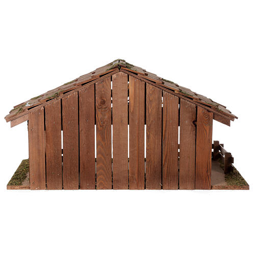 Nativity Scene wood stable, Nordic style, with mezzanine, 30x60x30 cm, for 12 cm characters 5