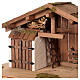 Nordic farmhouse, crib and mezzanine, wood Nativity Scene setting for 12 cm characters, 30x60x30 cm s2