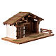 Nordic farmhouse, crib and mezzanine, wood Nativity Scene setting for 12 cm characters, 30x60x30 cm s4