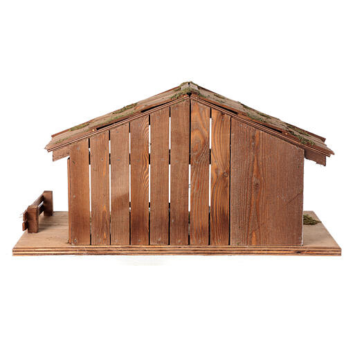 Cabana com mezanino e manjedoura madeira presépio estilo nórdico figuras altura média 12 cm, 30x60x30 cm 5