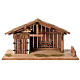 Cabana com mezanino e manjedoura madeira presépio estilo nórdico figuras altura média 12 cm, 30x60x30 cm s1