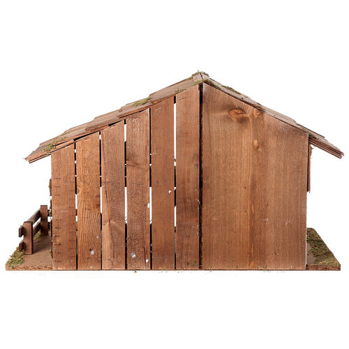 Wood farmhouse, Nordic style, stable with crib, 35x60x30 cm, for Nativity Scene characters of 12 cm 5