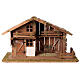 Wood farmhouse, Nordic style, stable with crib, 35x60x30 cm, for Nativity Scene characters of 12 cm s1