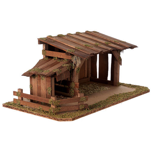 Wood stable for Nativity Scene, Nordic model, 20x55x30 cm, for 12 cm characters 4