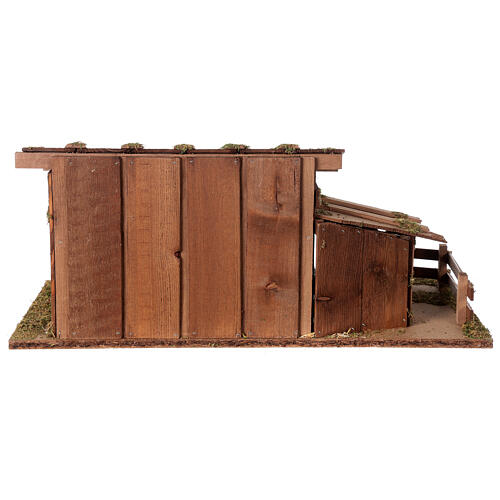 Stalla presepe in legno modello nordico 20x55x30 cm per statuine 12 cm 5