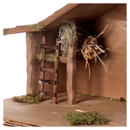 Alpine wood stable, Nordic Nativity Scene, 35x65x30 cm, for 16 cm characters 2