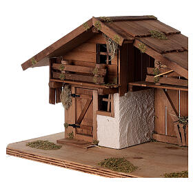 Nordic mountain farmhouse, lateral masonry rooms, 35x70x30 cm, for 12 cm characters