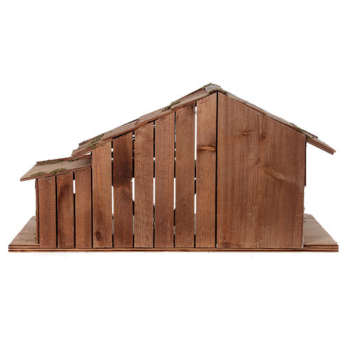 Chalé miniatura manjedoura estilo nórdico madeira presépio figuras altura média 12 cm, 36x70x30 cm 7