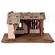 Wood Nativity Scene setting, Nordic style, with fireplace, 25x45x30 cm, for characters of 10 cm height s1