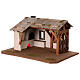 Wood Nativity Scene setting, Nordic style, with fireplace, 25x45x30 cm, for characters of 10 cm height s3