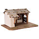 Wood Nativity Scene setting, Nordic style, with fireplace, 25x45x30 cm, for characters of 10 cm height s5