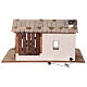 Wood Nativity Scene setting, Nordic style, with fireplace, 25x45x30 cm, for characters of 10 cm height s6