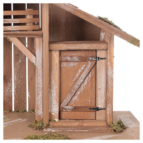 Wood Nordic stable with mezzanine, barn and crib, 40x75x40 cm, for 16 cm characters 4