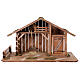 Scandinavian wooden stable manger 40x75x40 cm for 16 cm nativity scene s1