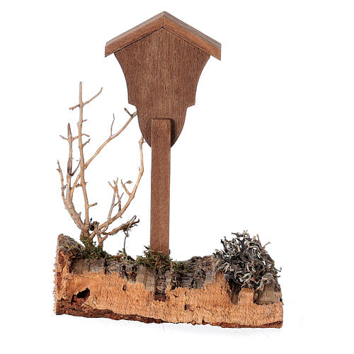 Nisza z krucyfiksem z drewna, styl nordycki, 15x10x10 cm, do figurek 10/12 cm 4