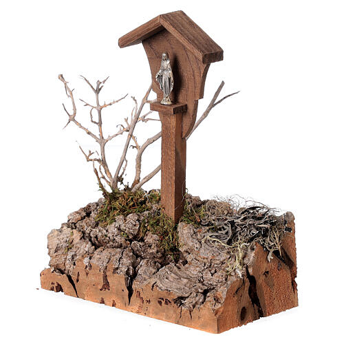 Nisza z Madonną, drewno i gałązki, szopka styl nordycki, 15x10x10 cm, do figurek 10/12 cm 2