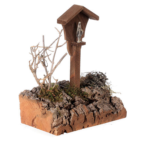 Nisza z Madonną, drewno i gałązki, szopka styl nordycki, 15x10x10 cm, do figurek 10/12 cm 3