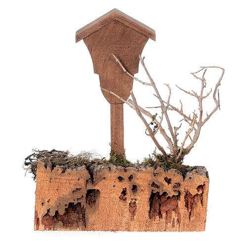 Nisza z Madonną, drewno i gałązki, szopka styl nordycki, 15x10x10 cm, do figurek 10/12 cm 4