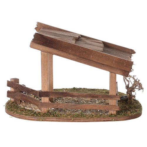 Wood shelter for animals, Nordic Nativity Scene, 15x20x20 cm, for 10-12 cm characters 4