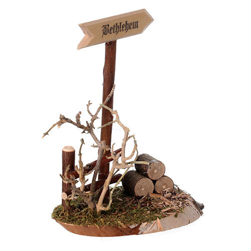 Bethlehem wood sign, Nordic Nativity Scene, 15x10x10 cm, for 10 cm characters 3