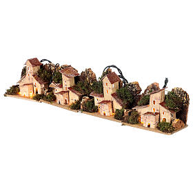 Set of four groups of houses for Nativity Scene with characters of 10-12 cm, background setting, 10x10x5 cm