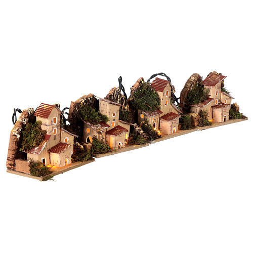 Set of four groups of houses for Nativity Scene with characters of 10-12 cm, background setting, 10x10x5 cm 3