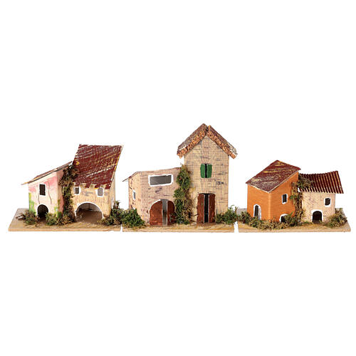 Groups of houses, set of 6, for Nativity Scene with characters of 10-12 cm, background setting, 10x10x5 cm 2