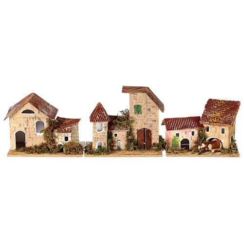 Gruppo case 6 pz presepe 10-12 cm lontananza 10x10x5 cm  3