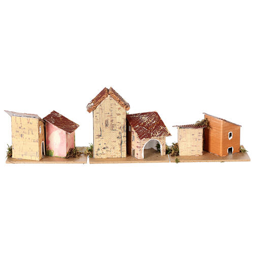 Grupos de casas iluminadas, conjunto de 6, para presépio com figuras de 10-12 cm, para perspectiva 10x10x5 cm 4