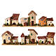 Grupos de casas iluminadas, conjunto de 6, para presépio com figuras de 10-12 cm, para perspectiva 10x10x5 cm s1