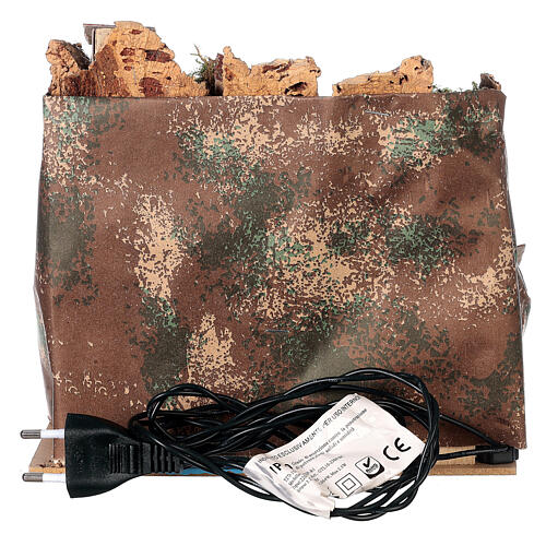 Krajobraz do szopki 10-12 cm z domkami, rzeką i światłami, 20x20x15 cm 4