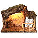 Cabana cortiça Natividade presépio iluminada para figuras altura média 10 cm; 24x33x18 cm s4