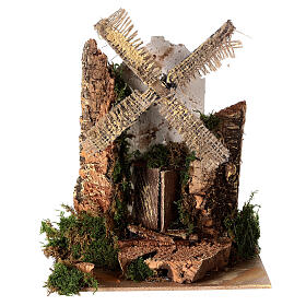 Cork windmill 18x15x10 cm for Nativity Scene with characters of 10-12 cm