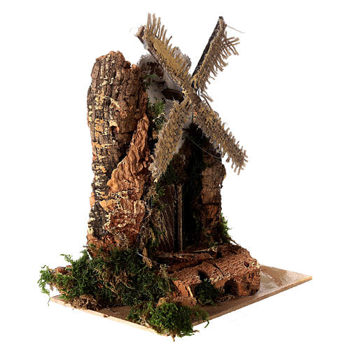Cork windmill 18x15x10 cm for Nativity Scene with characters of 10-12 cm 3