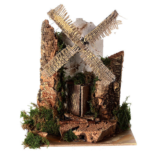 Windmill figurine cork 18x15x10 cm for 10-12 cm nativity  1