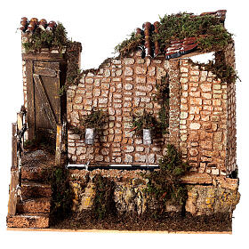 Electric fountain with stairs and door 20x20x15 cm for Nativity Scene with characters of 10-12 cm