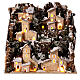 Paysage enneigé maisons et lumières pour crèche 3 cm 20x20x15 cm s1