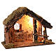 Rustic stable with lights 40x50x25 cm for Nativity Scene with characters of 10-12 cm s3