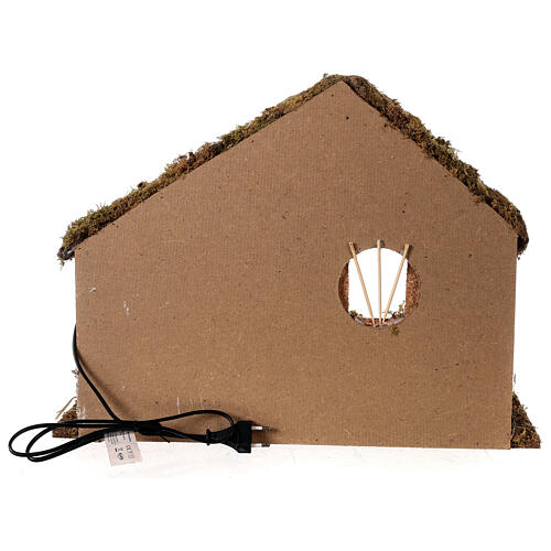 Capanna rustica luce 38X50X23 cm presepe 10-12 cm 4
