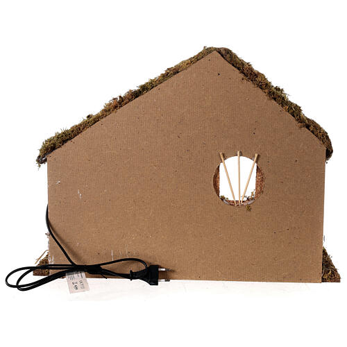 Rustic nativity stable lights 38x50x23 cm for 10-12 cm nativity 4