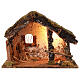 Rustic nativity stable lights 38x50x23 cm for 10-12 cm nativity s1