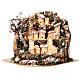 Snowy landscape with houses and lights for Nativity Scene with 10-12 cm characters, for background, 20x25x20 cm s1