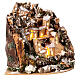 Snowy landscape, houses, lights, for nativity set 10-12 cm, 20x25x20 cm s3