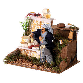 Charcuterie and cheese seller, animated figurine for Nativity Scene with characters of 14 cm, 20x20x15 cm
