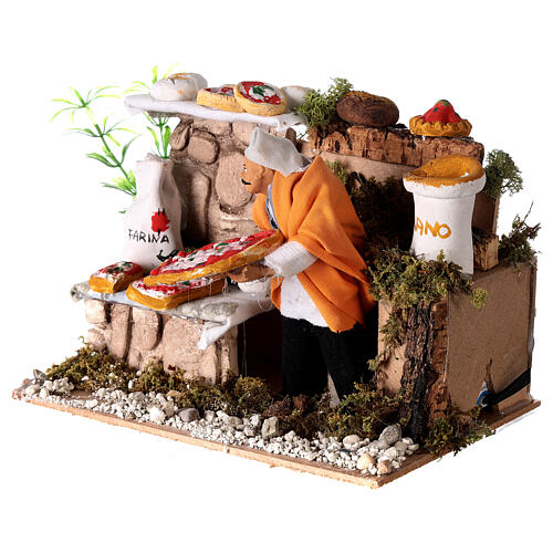 Pizzaiolo, animated figurine for Nativity Scene with characters of 14 cm, 15x20x15 cm 2