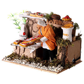 Pizzaiolo presepe 14 cm movimento 15X20X15 cm
