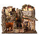 Setting with watermill, lights and sheeps for Nativity Scene with 10-12 cm characters 40x45x30 cm s1