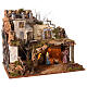 Rustic stable and house on rock face, Nativity and lights, 35x45x30 cm, for Nativity Scene with characters of 6-8 cm s3