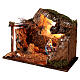 Nativity stable in cork rock walls lamb 25x35x20 cm for 10 cm nativity scene s2