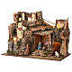 Nativity setting, mountain village with lights, for 10 cm characters, 45x60x35 cm s4